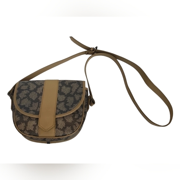 Saint Laurent YSL Brown Tan Giraffe Print Coated Canvas Vintage Crossbody Bag - Picture 7 of 16